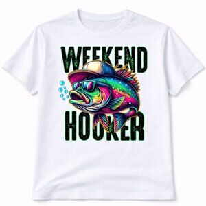 Weekend Hooker Western Graphic T Shirt Trendy Boutique Style Tee Womens White